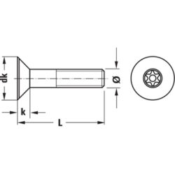 Винт със скрита глава BERNER DIN 7991, A2, TX - Image 2